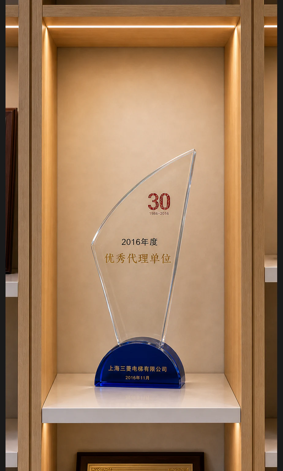 2016优秀代理单位奖杯